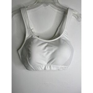 SKYROKAN Sport Athletic Bra Wire Free Maximum Support 38C White Wide Straps New